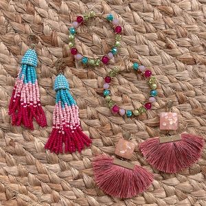 Pink Bohemian earrings